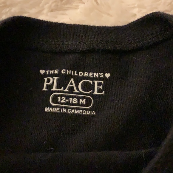 Children’s Place Black Holiday Top Nice List 12-18M EUC - Picture 3 of 5
